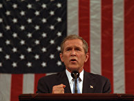 President George W. Bush delivers an address