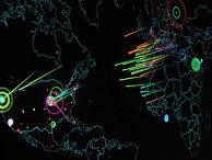 The map shows in realtime attacks that happen on the Norse honeypots.