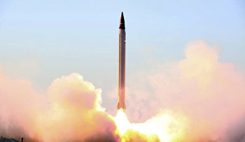 Launching of an Emad long-range ballistic surface-to-surface missile in an undisclosed location