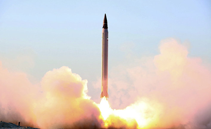 Launching of an Emad long-range ballistic surface-to-surface missile in an undisclosed location